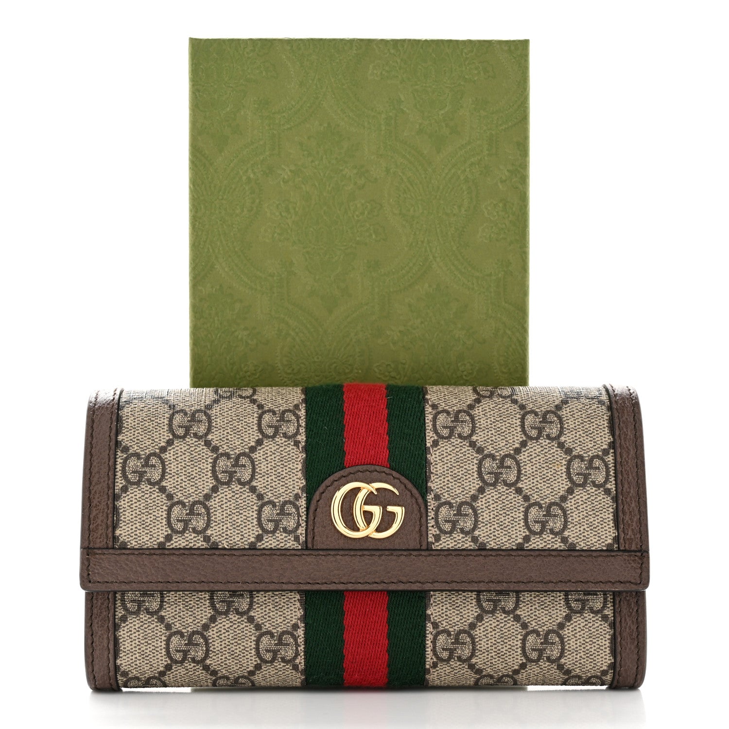 Gucci GG Supreme Monogram Web Ophidia Continental Wallet Brown 8 of 8