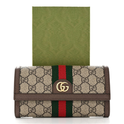 Gucci GG Supreme Monogram Web Ophidia Continental Wallet Brown 8 of 8