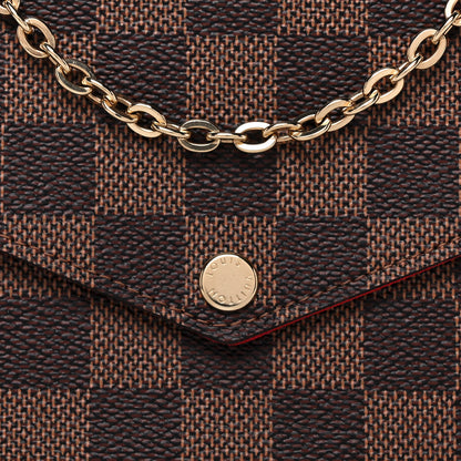 Louis Vuitton Damier Ebene Pochette Felicie Chain Wallet 12 of 15