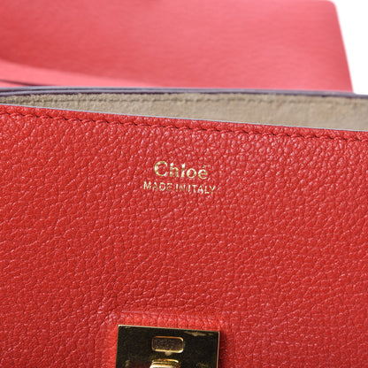 Chloe Grained Lambskin Mini Drew Shoulder Bag Plaid Red 8 of 8