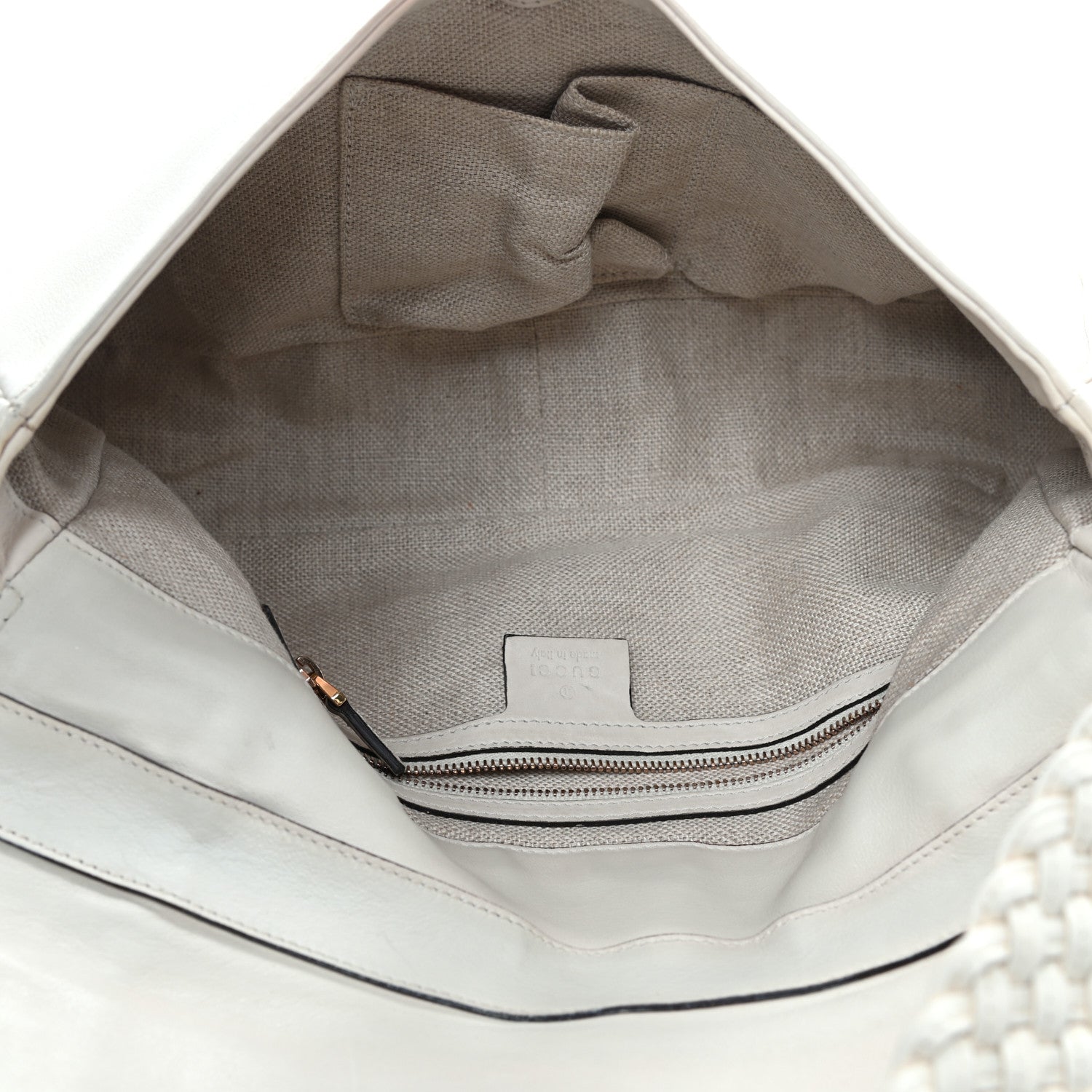 Gucci Calfskin Handmade Medium Flap Shoulder Bag Off White 5 of 5