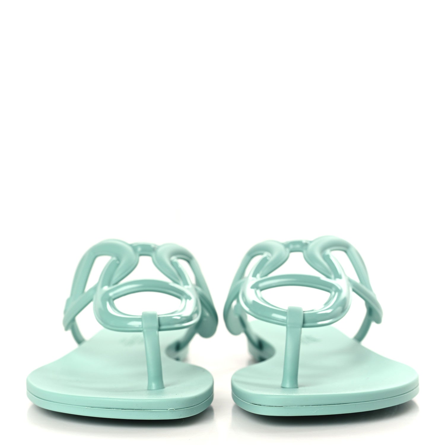 Hermes Rubber Womens Egerie Sandals 36 Vert Embrun 2 of 9