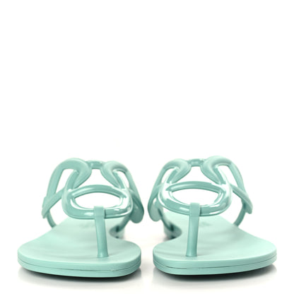 Hermes Rubber Womens Egerie Sandals 36 Vert Embrun 2 of 9