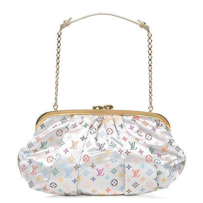 Louis Vuitton Satin Monogram Multicolor Aumoniere Clutch White 1 of 11