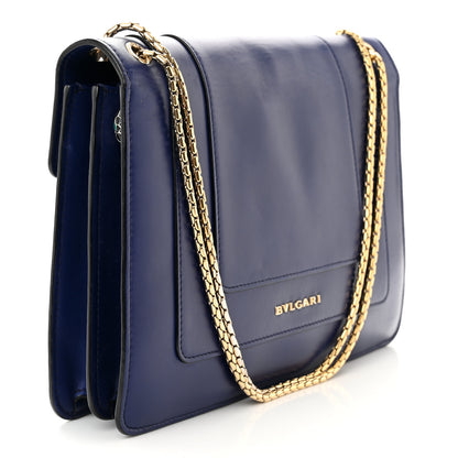 Bulgari Calfskin Serpenti Forever Shoulder Bag Navy 3 of 14