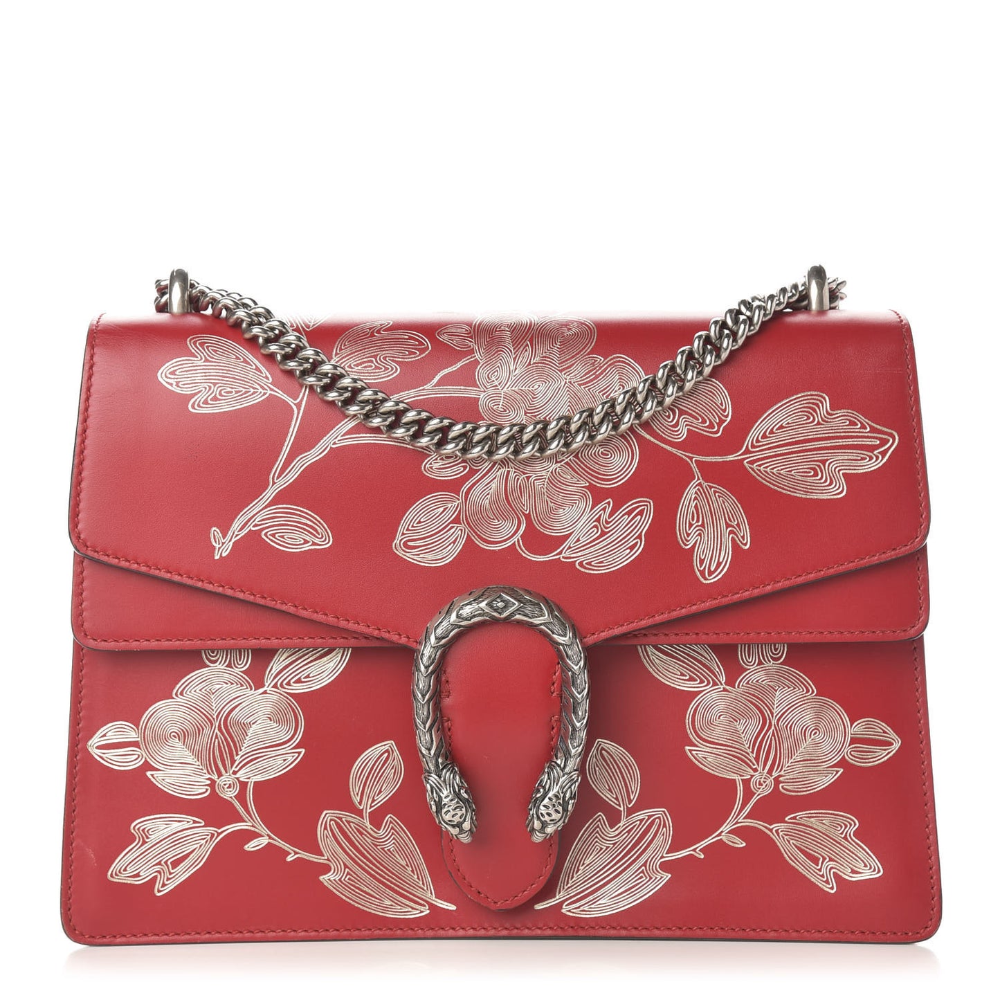 Calfskin Chinese New Year Medium Dionysus Shoulder Bag Hibiscus Red