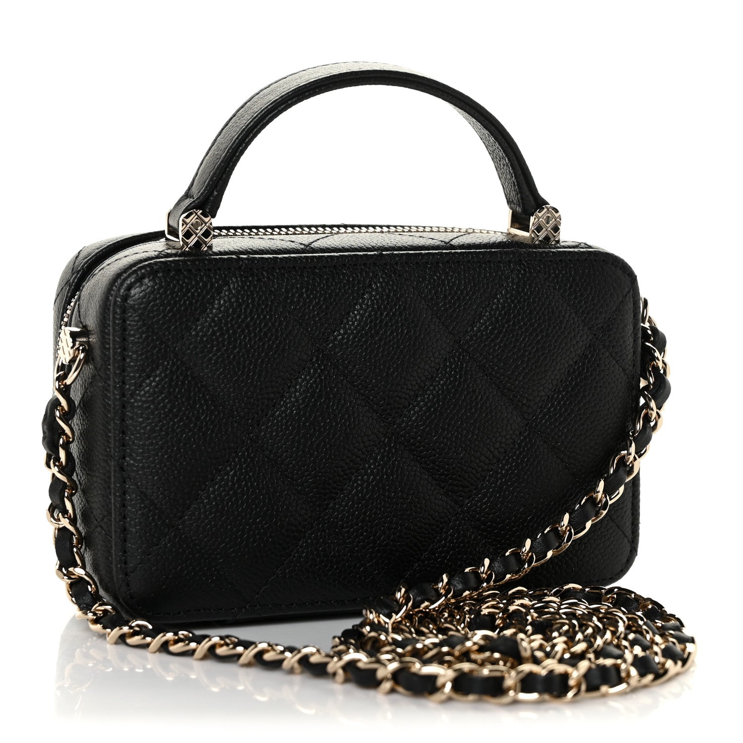 Chanel Caviar Quilted Small Top Handle Vanity Case With Chain Black 3 of 10