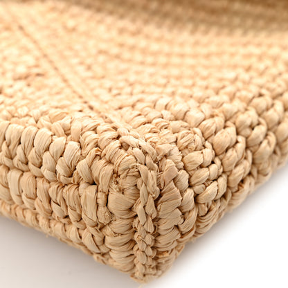 Saint Laurent Raffia Large Cassandre Pouch Naturel Brick 8 of 8