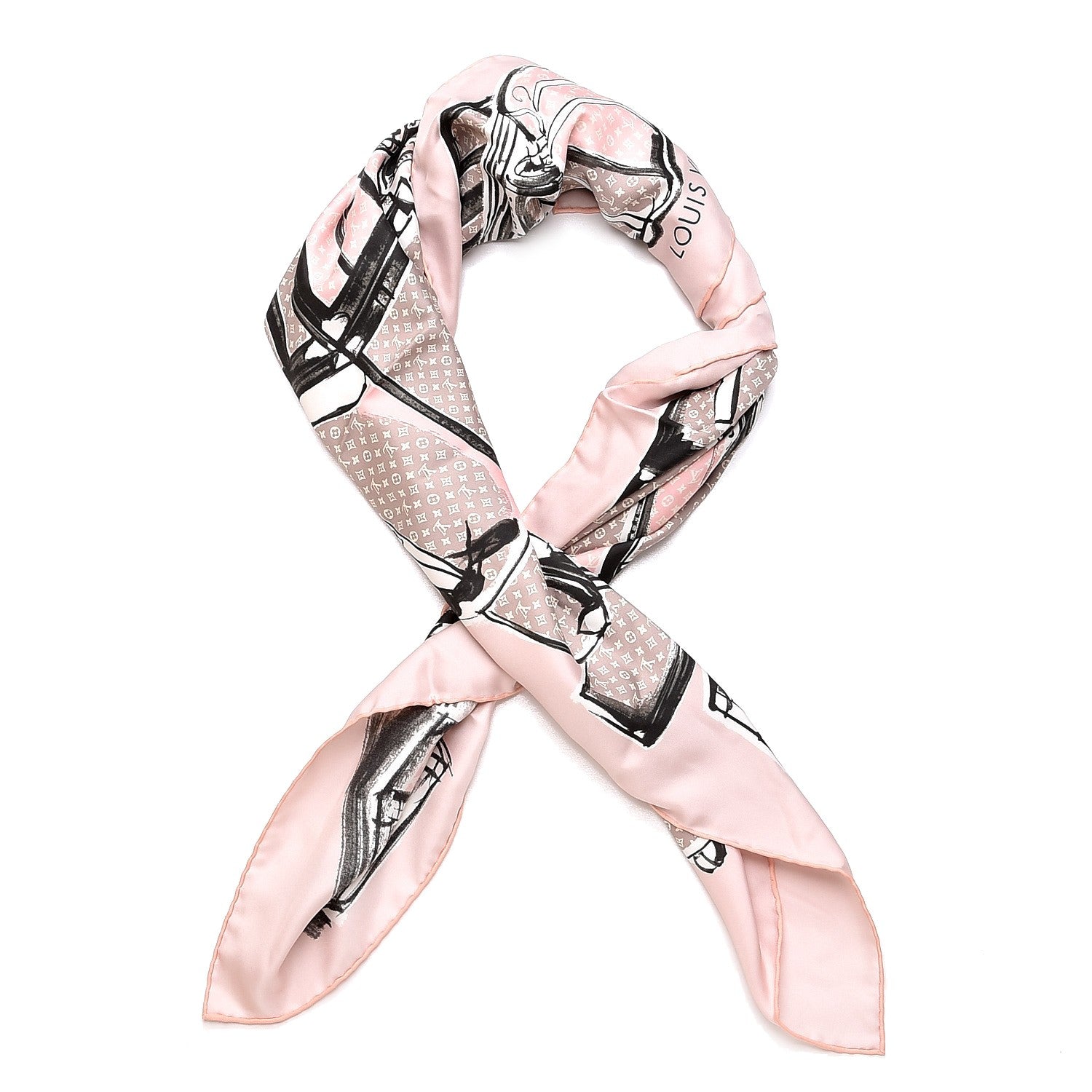 Louis Vuitton Silk Trunks Square Scarf Rose Poudre 1 of 5