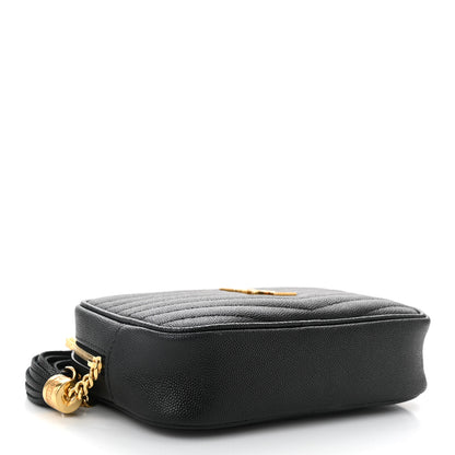 Saint Laurent Grain De Poudre Matelasse Monogram Mini Lou Camera Bag Black 4 of 11