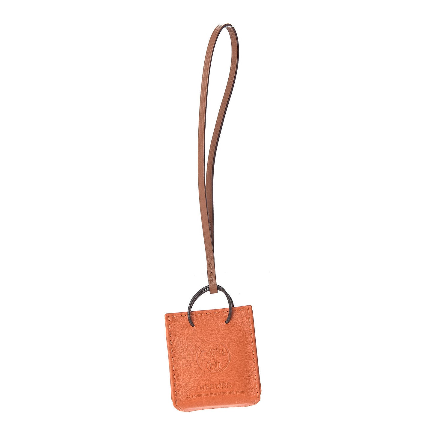 Milo Lambskin Swift Shopping Bag Charm Feu Gold