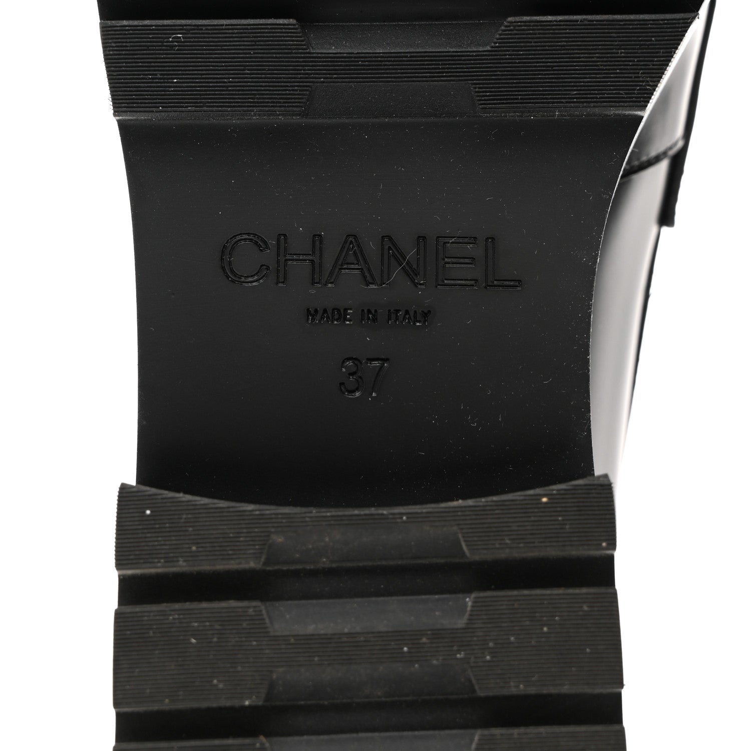Chanel Calfskin Metal CC Loafers 37 Black 8 of 8