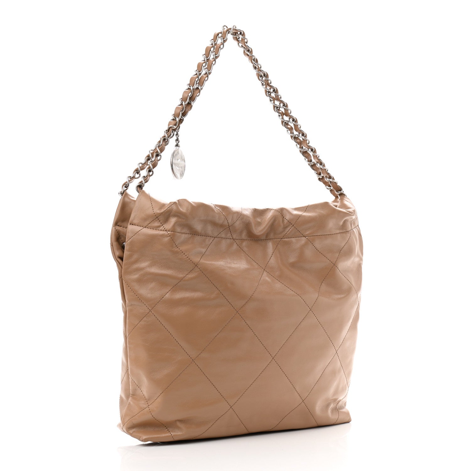 Chanel Shiny Calfskin Quilted Small Chanel 22 Beige 4 of 12