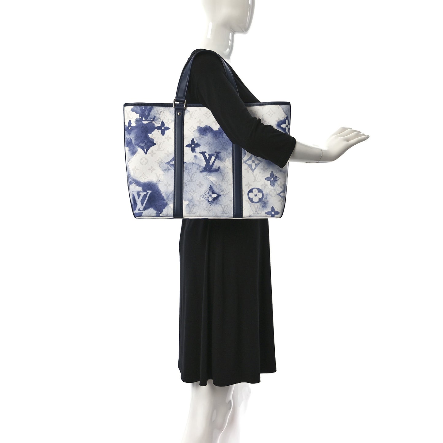 Monogram Watercolor Weekend Tote PM Blue