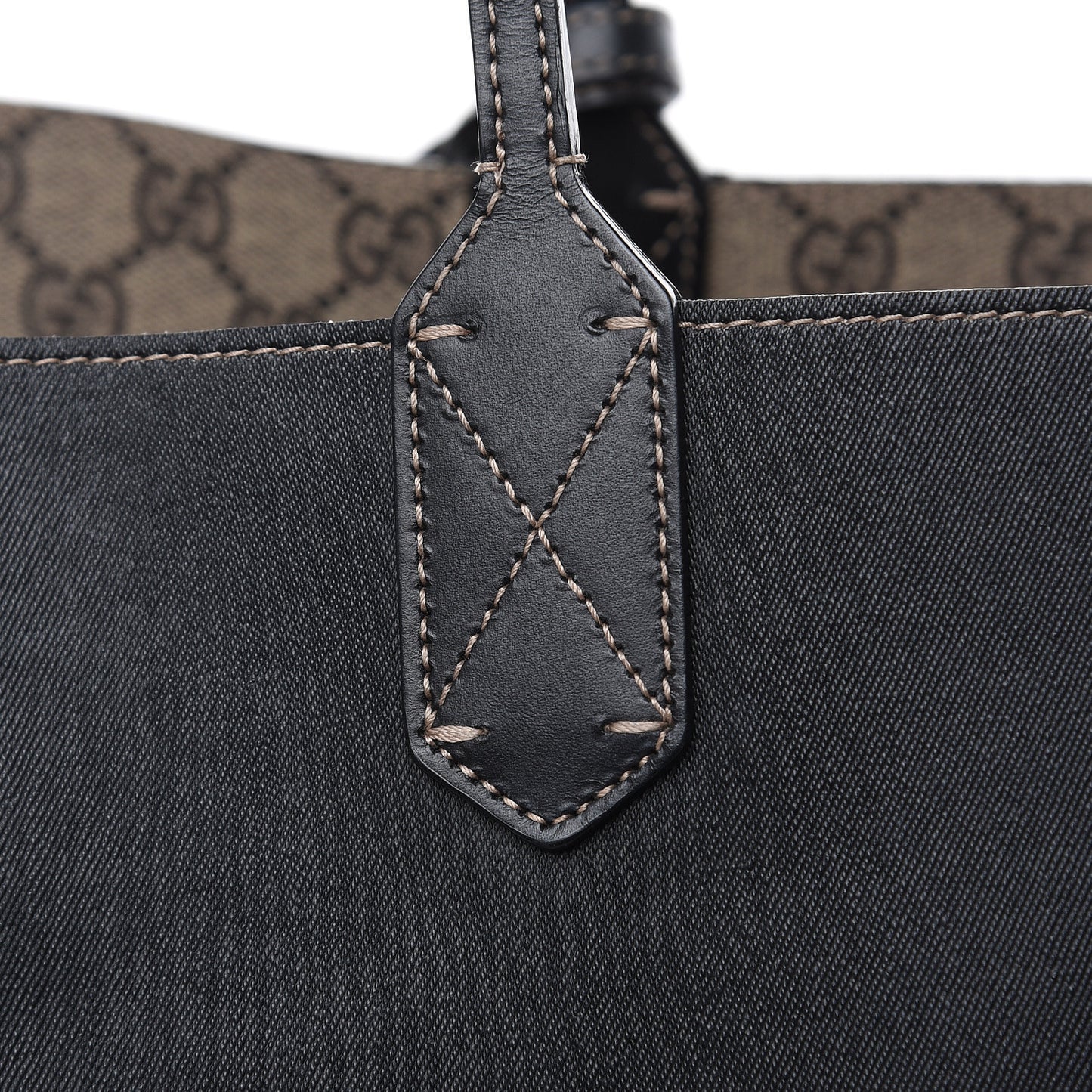 GG Supreme Monogram Large Reversible Tote Beige Black