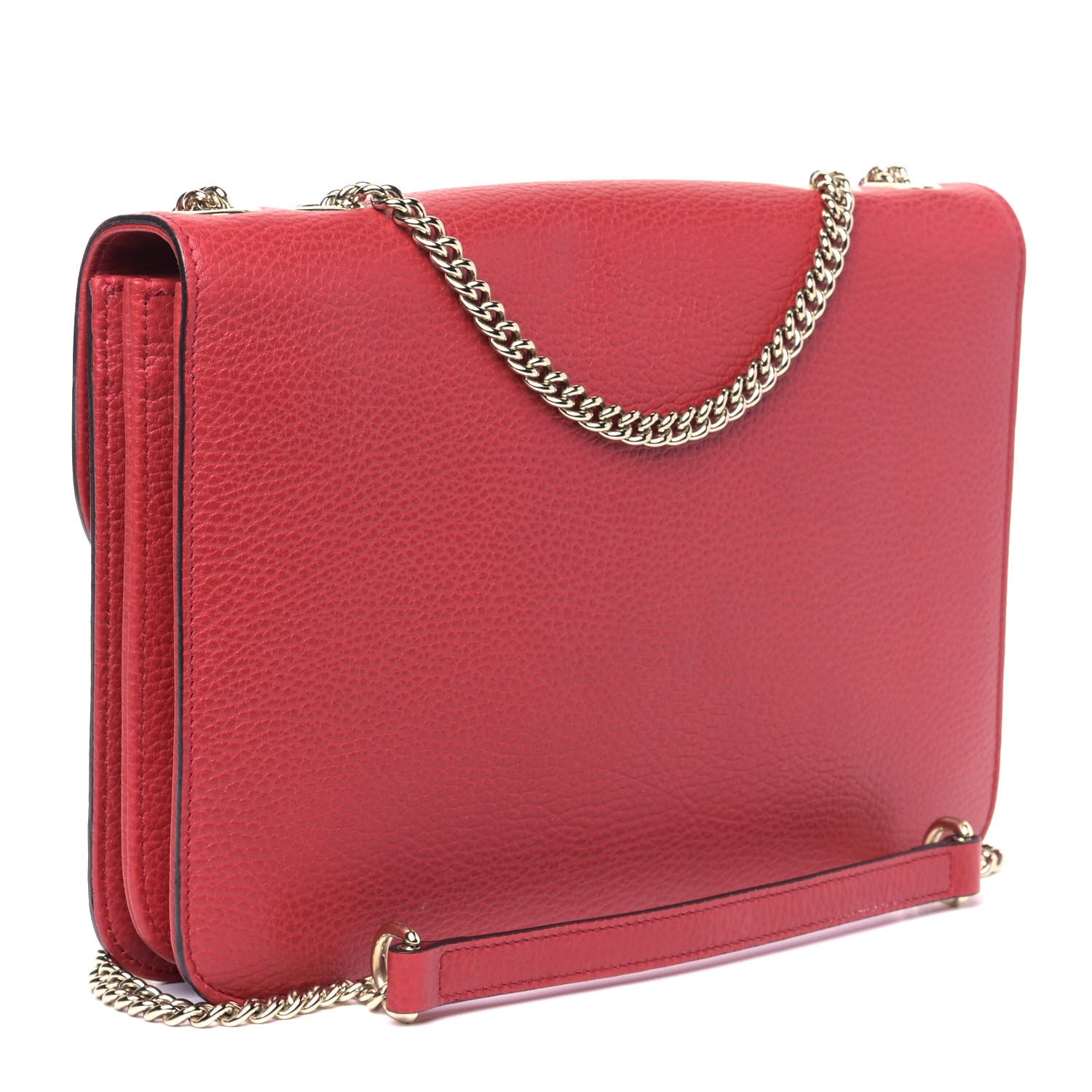 Gucci Dollar Calfskin Interlocking G Shoulder Bag Red 2 of 6