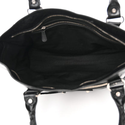 Balenciaga Agneau Arena Silver Hardware Medium Le City Black 5 of 12