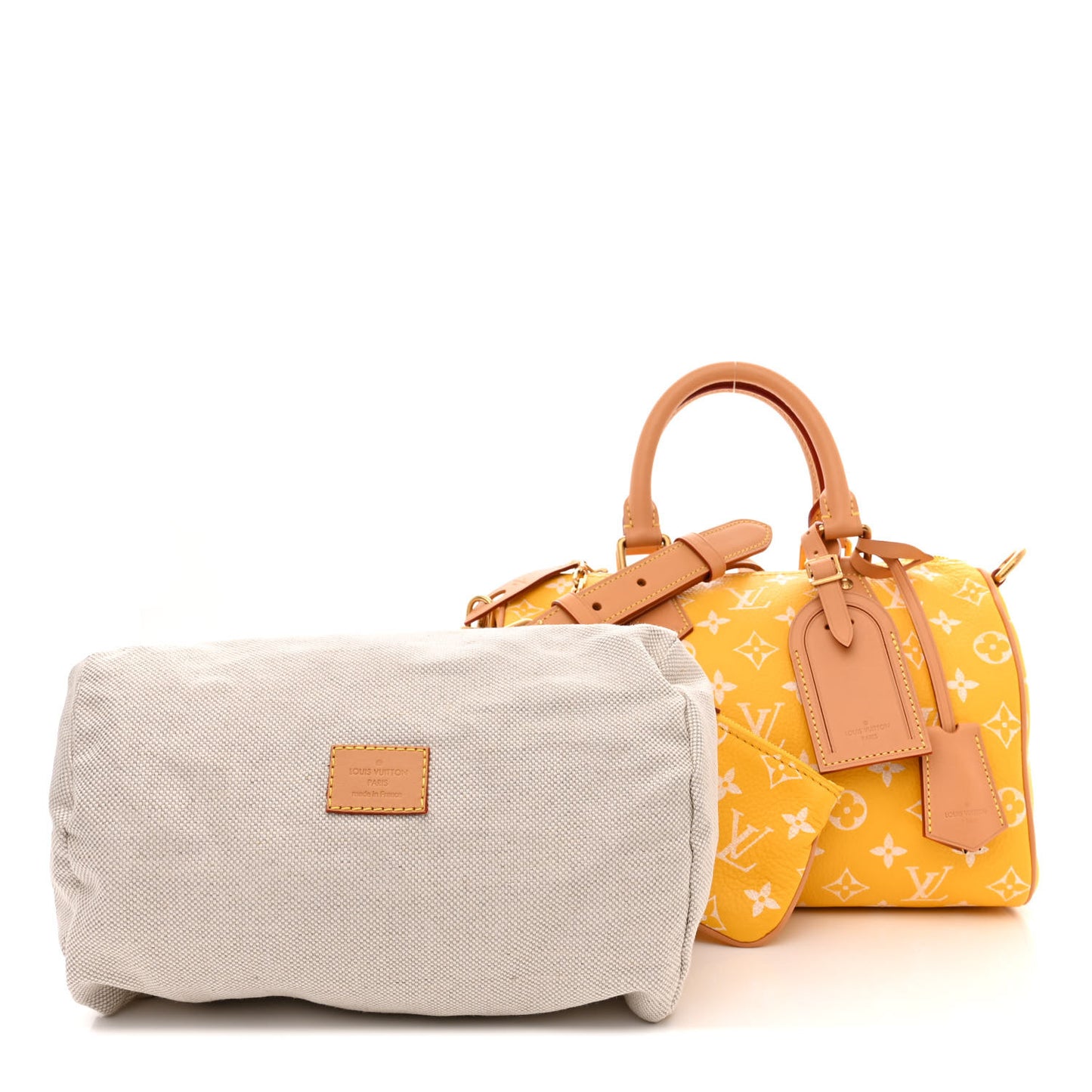 Calfskin Monogram Speedy P9 Bandouliere 25 Jaune Mat