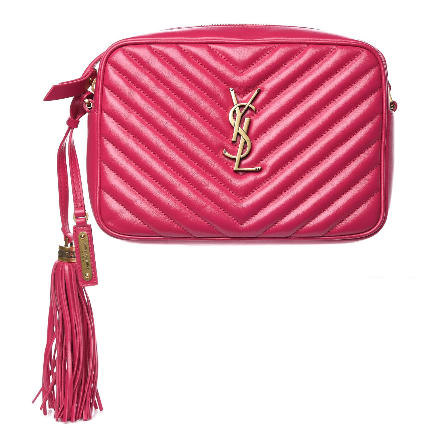 Saint Laurent Calfskin Matelasse Monogram Lou Camera Bag Bright Pink 1 of 9