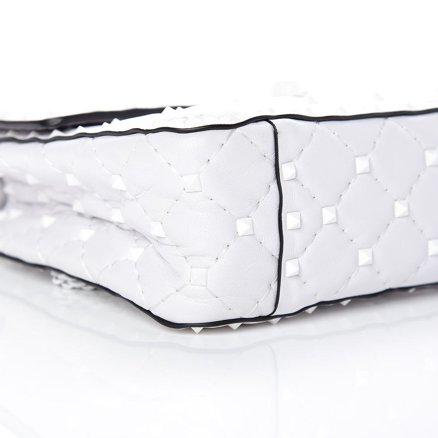 Lambskin Medium Free Rockstud Spike Shoulder Bag Optic White