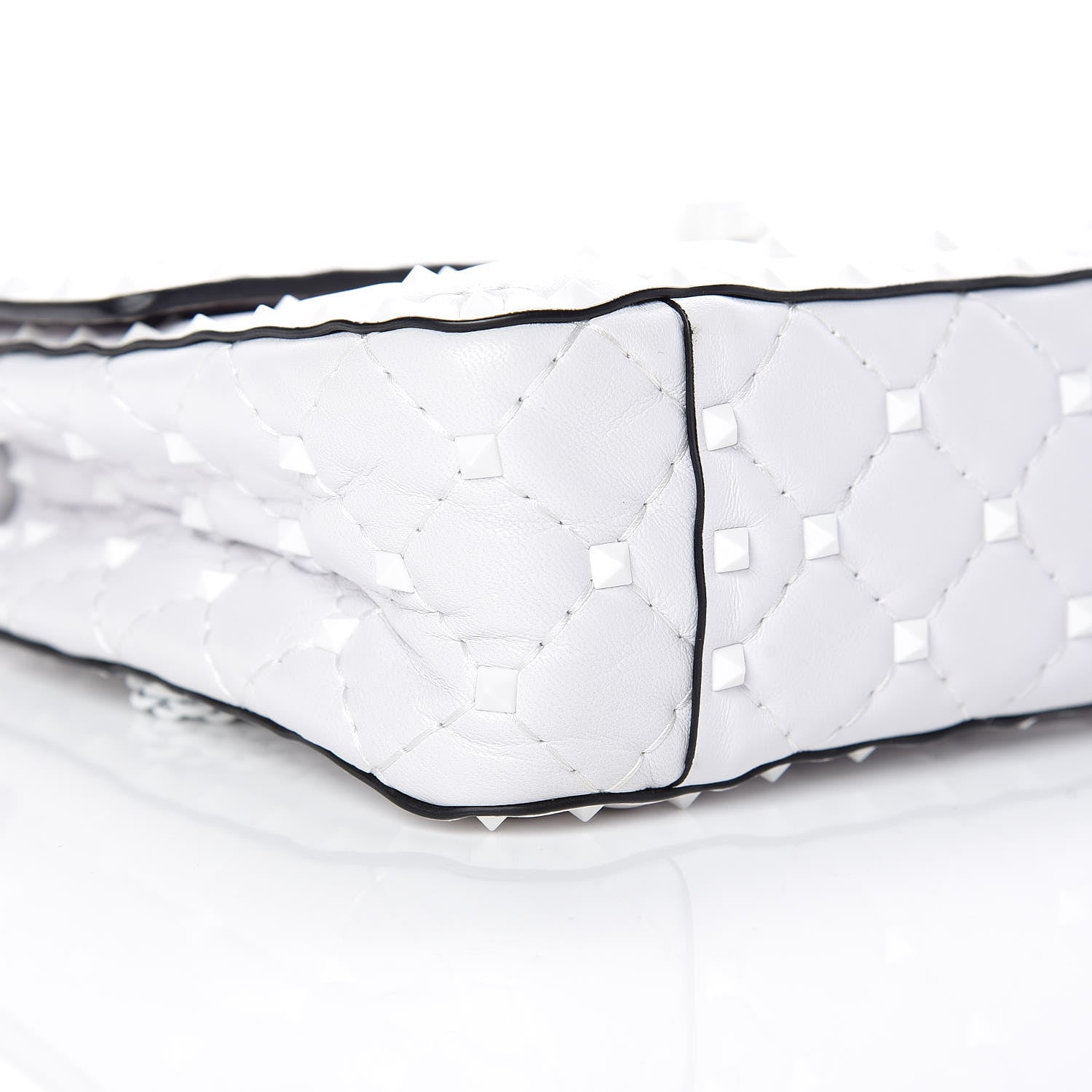 Valentino Garavani Lambskin Medium Free Rockstud Spike Shoulder Bag Optic White 5 of 10