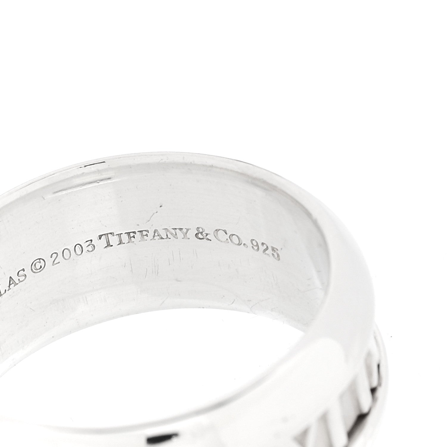 Tiffany Sterling Silver Atlas Band Ring 58 8.25 5 of 5