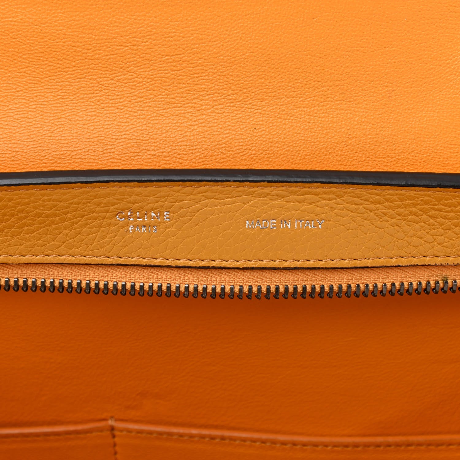 Celine Drummed Calfskin Suede Medium Trapeze Ocre 6 of 12