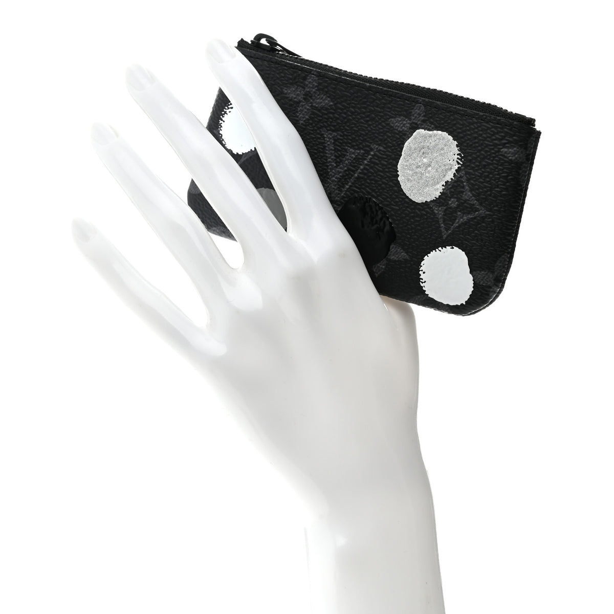 Louis Vuitton LV X YK Monogram Eclipse Key Pouch Black Silver 2 of 7