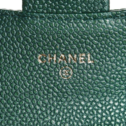 Chanel Metallic Caviar Quilted Card Holder Green 15 of 18