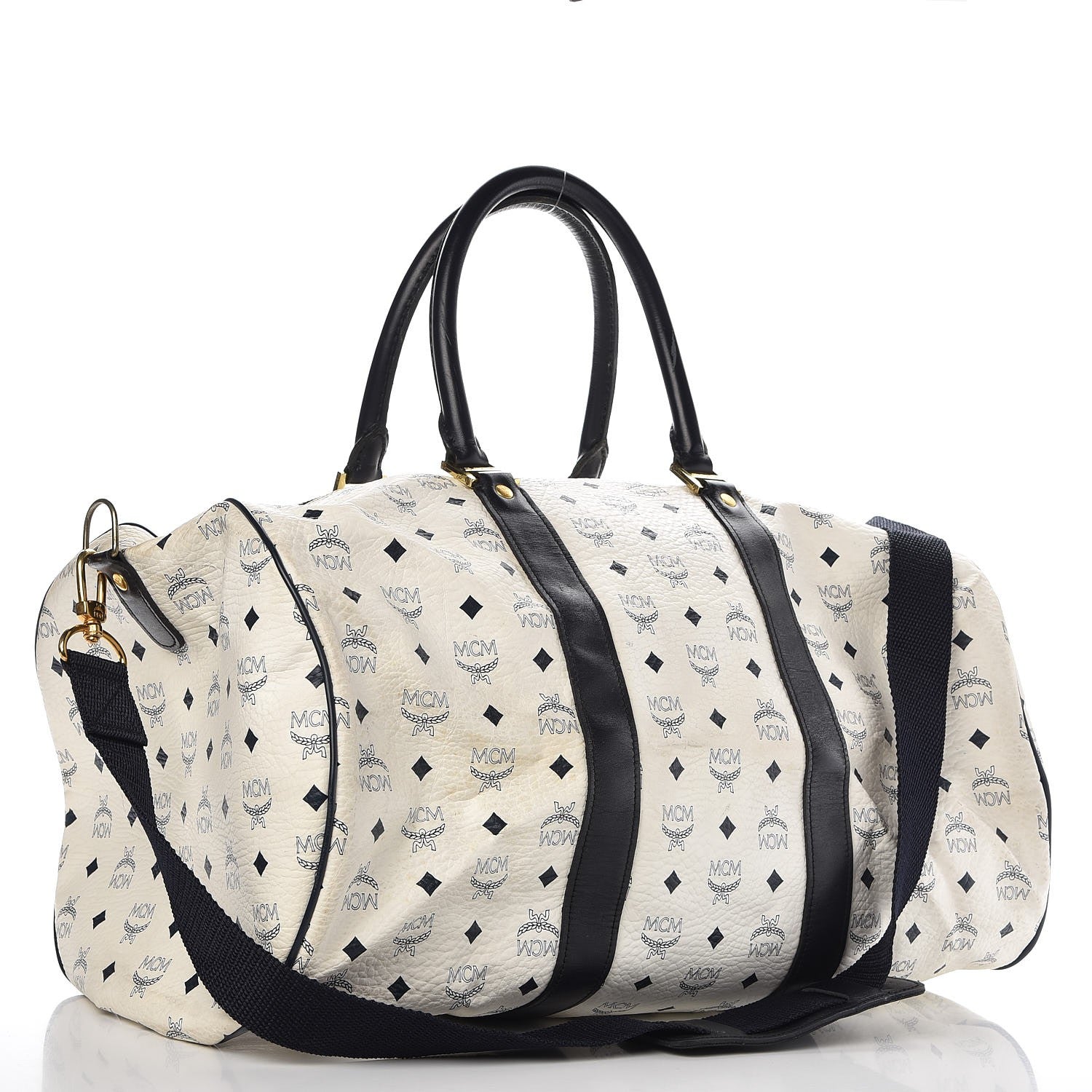 MCM Visetos Weekender Duffle Bag White 4 of 33