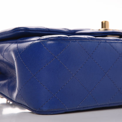 Chanel Lambskin Quilted Mini Rectangular Flap Blue 9 of 13