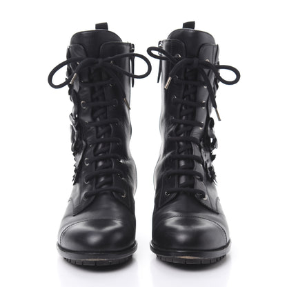 Valentino Garavani Calfskin Techno Couture Combat Boots 39 Black 2 of 9