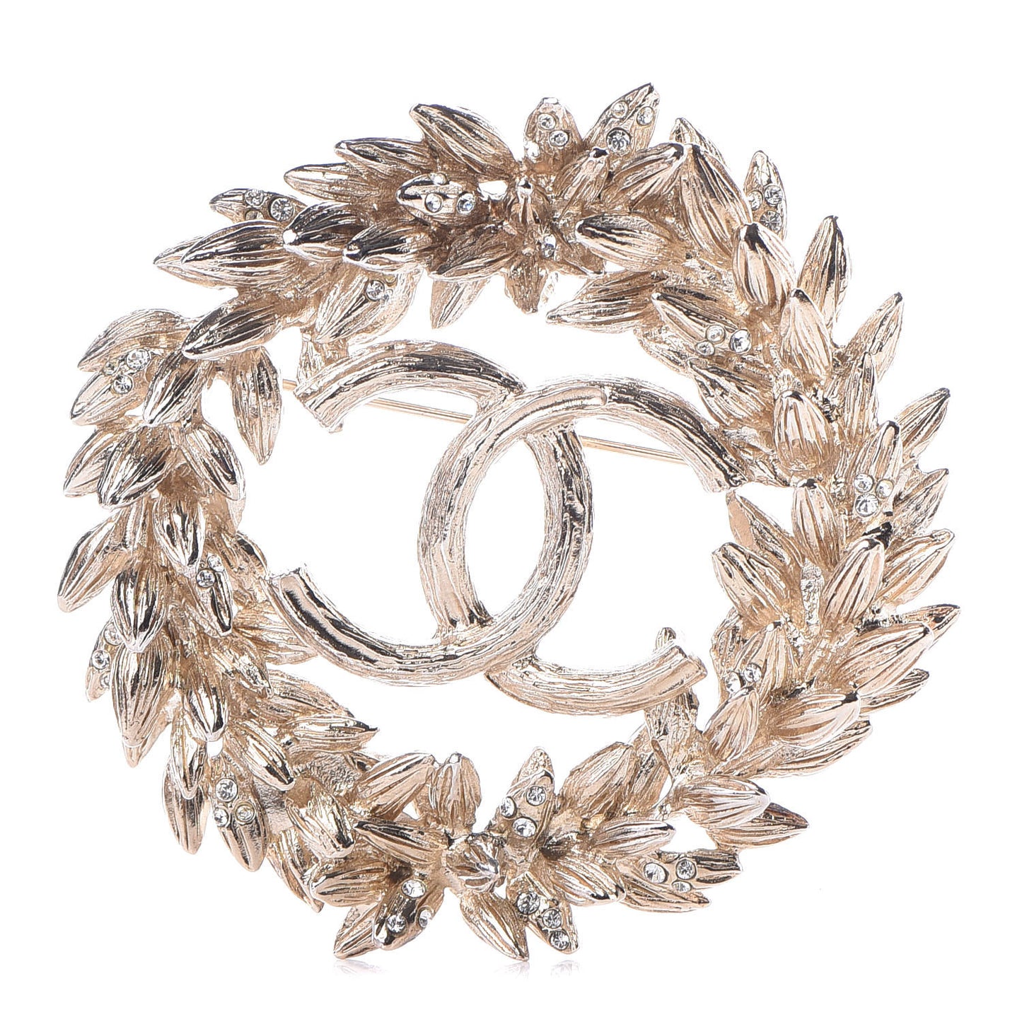 Crystal CC Sheath of Wheat Brooch Gold