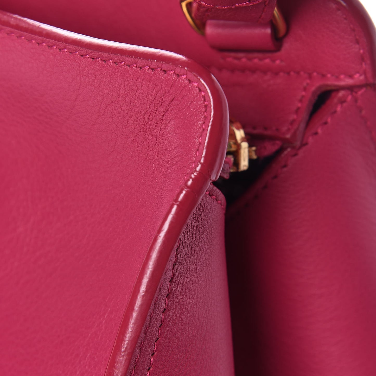 Calfskin Small Classic Y Cabas Fuchsia