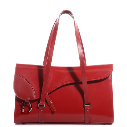 Christian Dior Smooth Leather Saddle Shoulder Bag Red 1 of 7