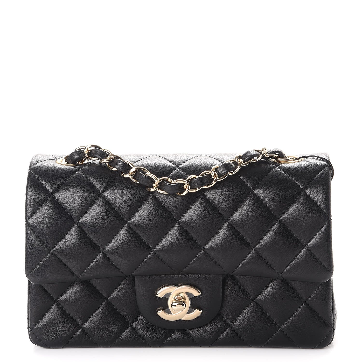 Chanel Lambskin Quilted Mini Rectangular Flap Black 1 of 8