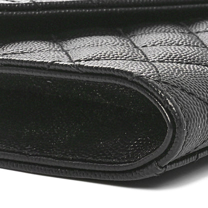 Saint Laurent Grain De Poudre Textured Mixed Matelasse Triquilt Monogram Clutch Black 9 of 10