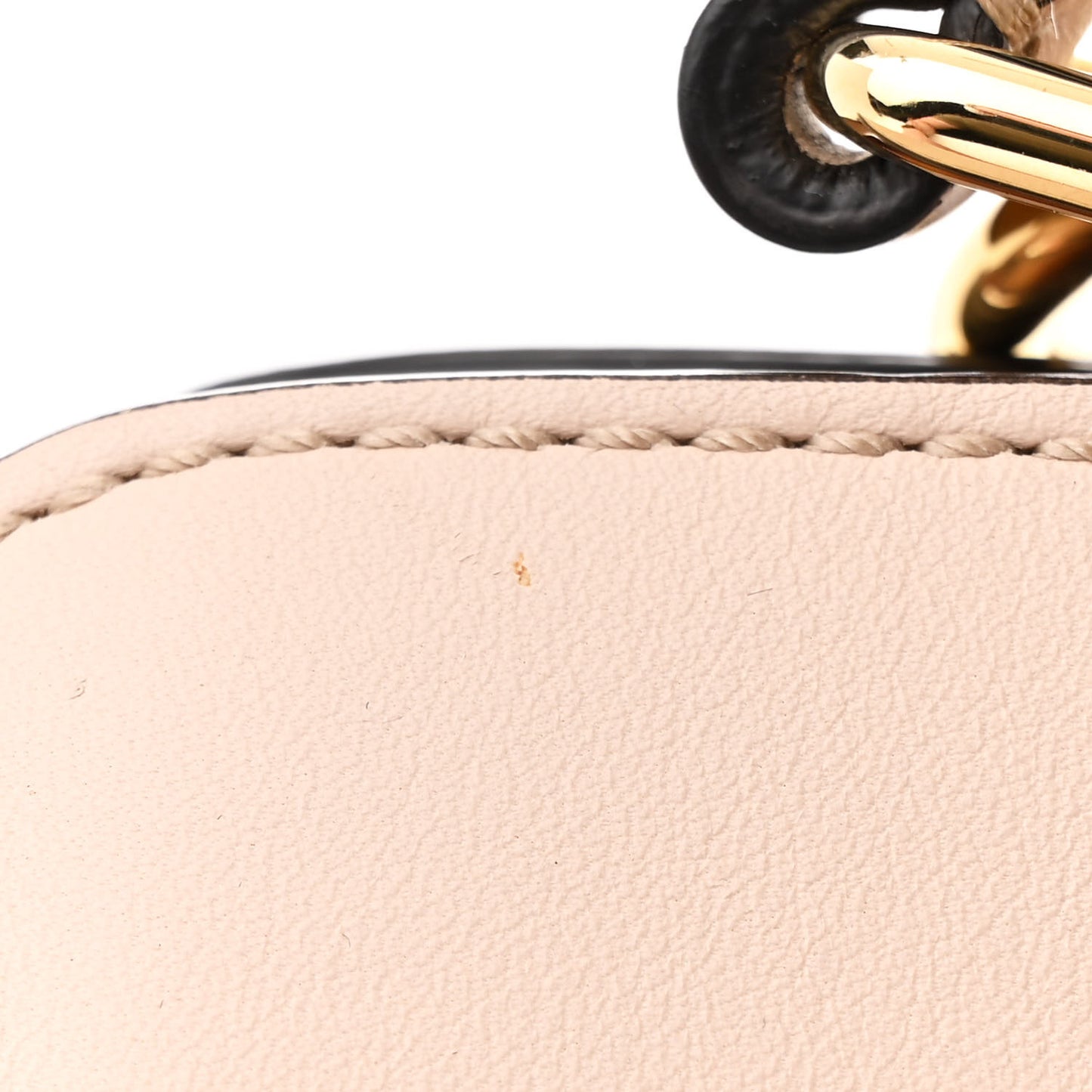 Vitello Seta Shiny Nappa Plexiglass Small Peekaboo I SEE U Satchel  Poudre