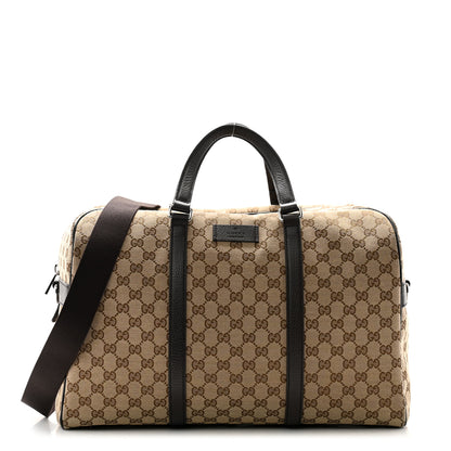 Gucci Monogram Dollar Calfskin Boston Duffle Bag Beige Ebony Testa di Moro Marrone Scuro 1 of 11