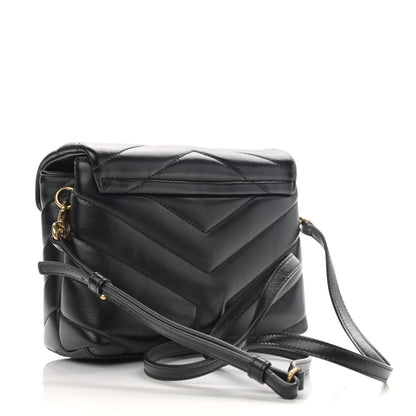 Saint Laurent Calfskin Y Quilted Monogram Toy Loulou Crossbody Bag Black 3 of 14