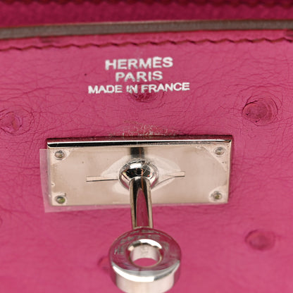 Hermes Ostrich Kelly Longue Wallet Fuchsia 9 of 10