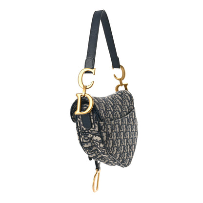 Christian Dior Oblique Saddle Bag Blue 3 of 8