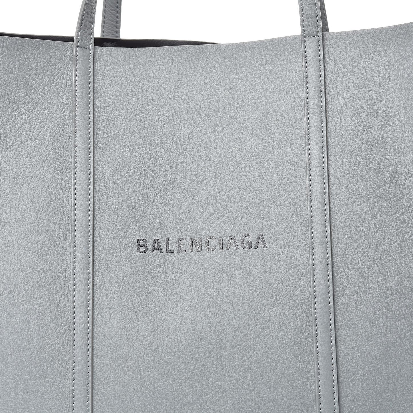 Smooth Calfskin Logo Double Sided Small Everyday Tote Balenciaga Grey Black