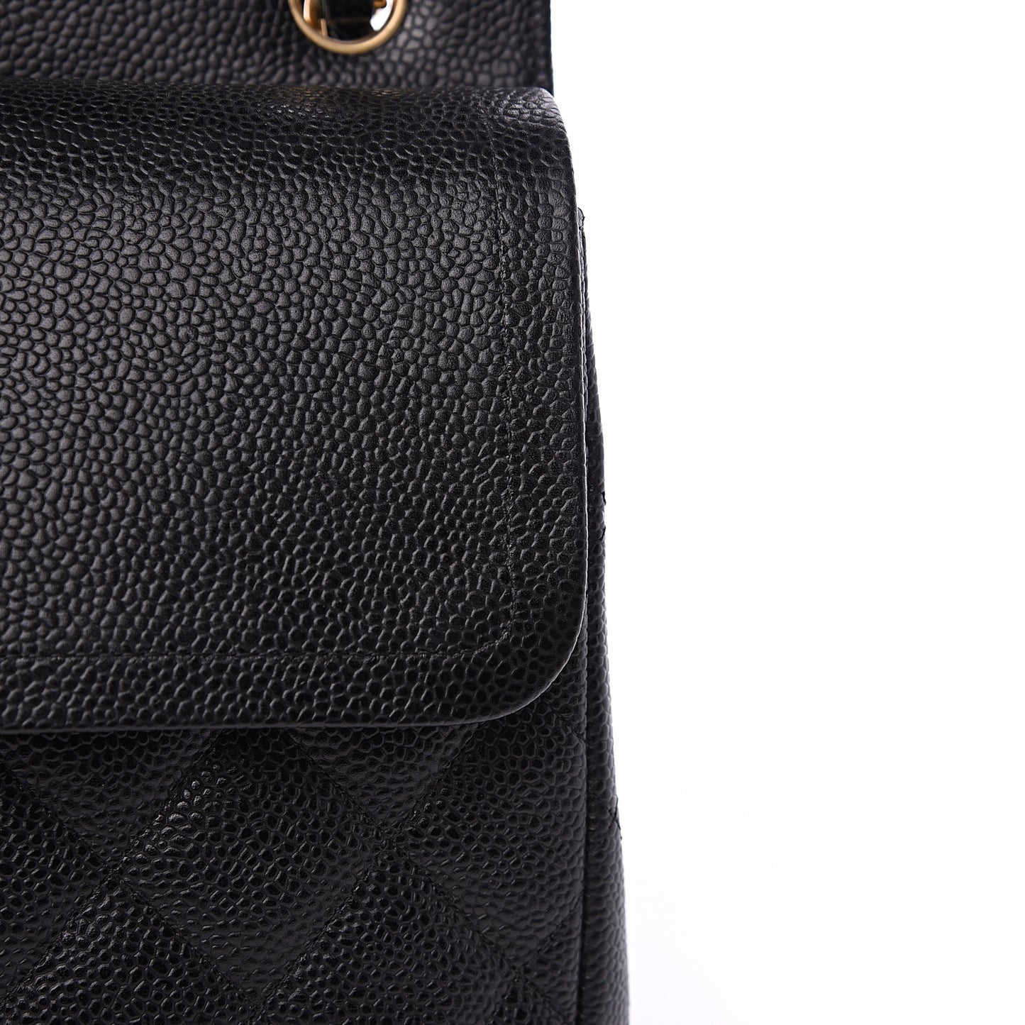 Caviar Quilted Jumbo Double Flap Black