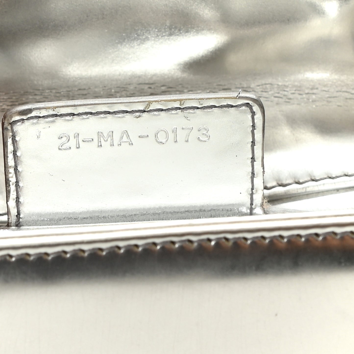 Metallic Patent Calfskin Medium Lady Dior Silver