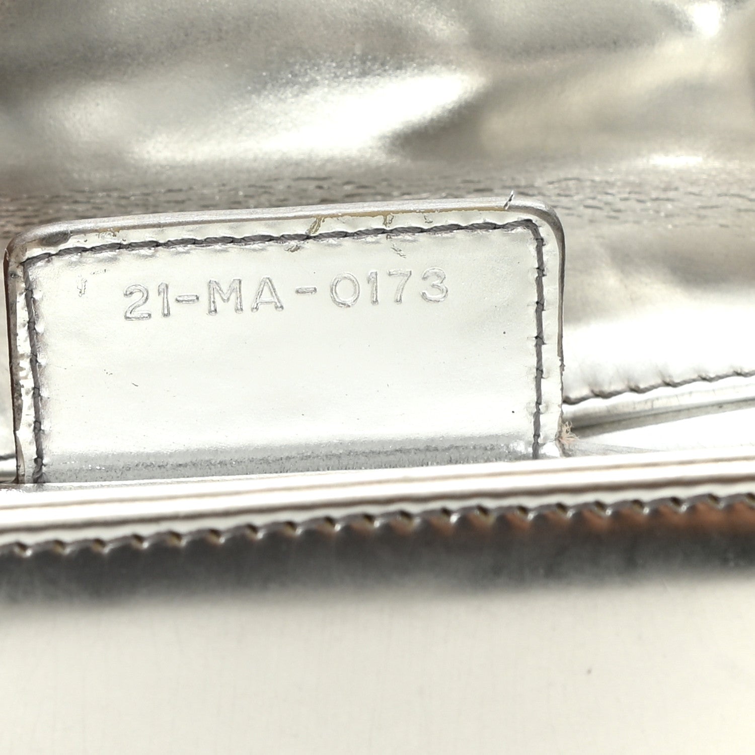 Christian Dior Metallic Patent Calfskin Medium Lady Dior Silver 7 of 12