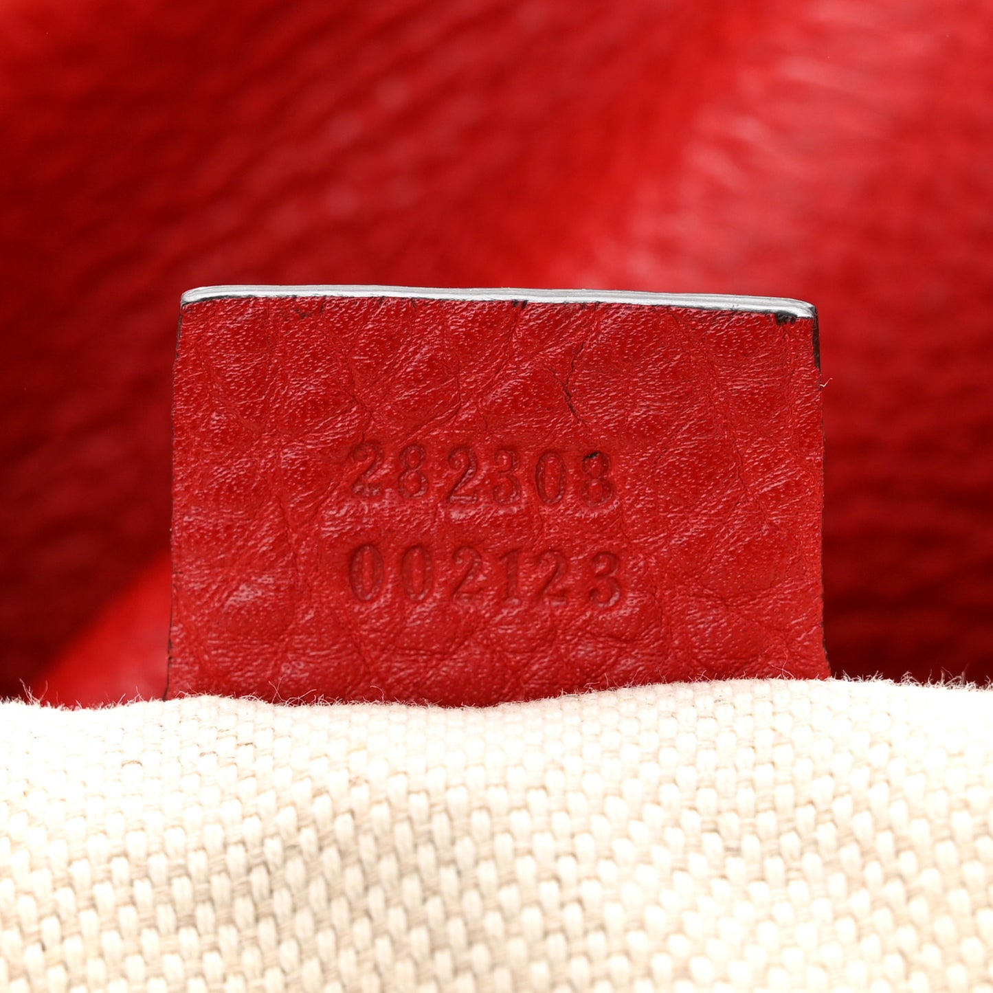 Pebbled Calfskin Large Soho Shoulder Bag Red