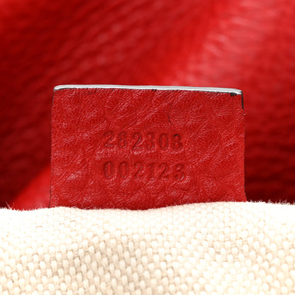 Gucci Pebbled Calfskin Large Soho Shoulder Bag Red 7 of 12