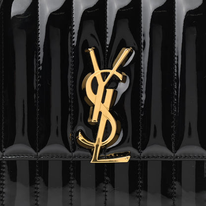 Saint Laurent Patent Calfskin Matelasse Monogram Medium Vicky Chain Bag Black 9 of 11