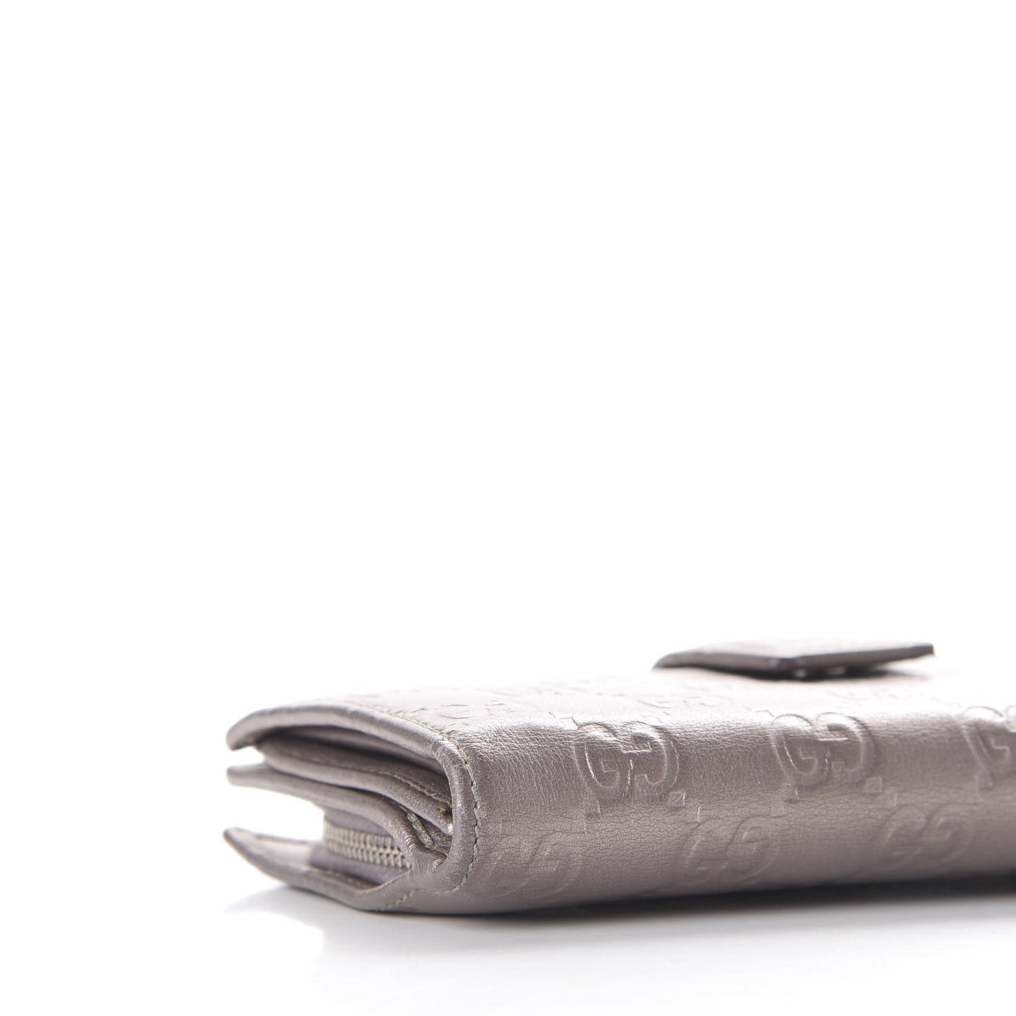 Guccissima Twins Continental Flap Wallet Silver